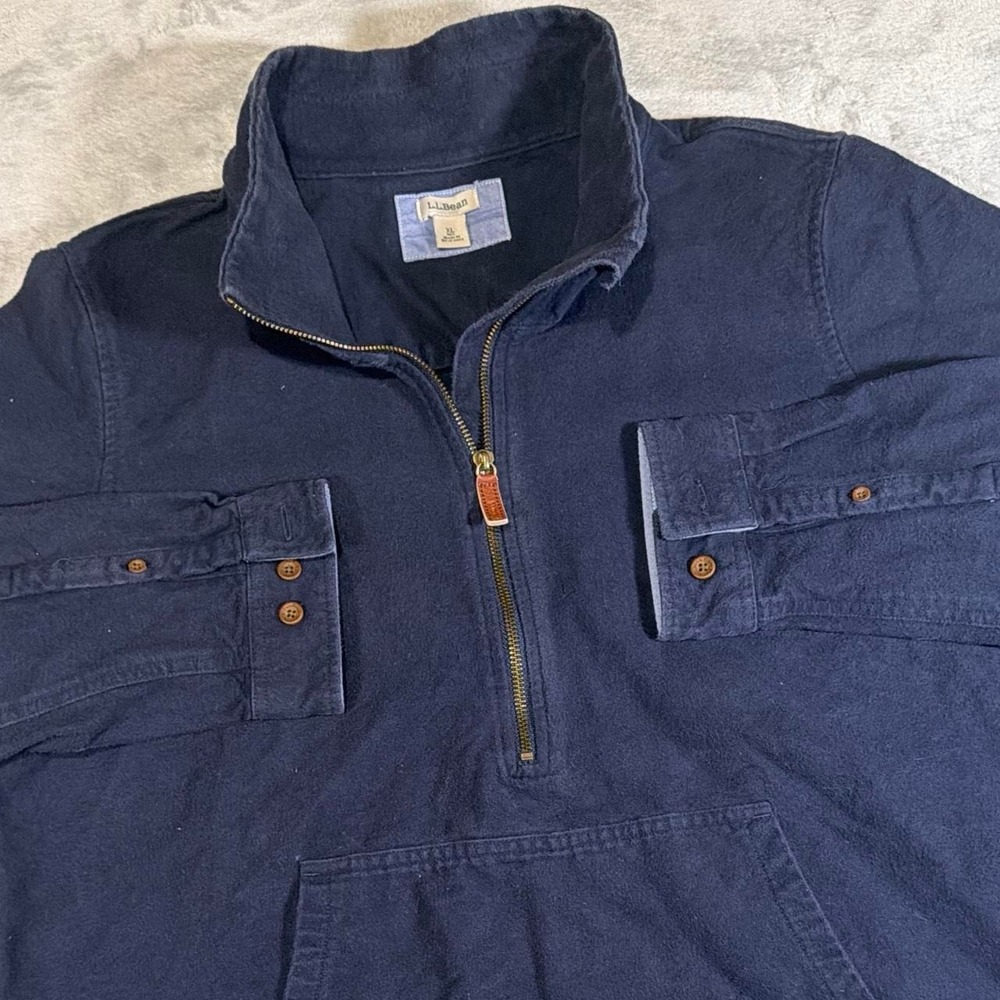 Y2K Vintage L.L.Bean Quarter Zip Pullover | Navy Blue | XL